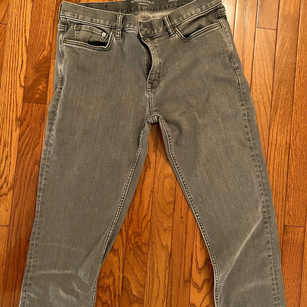 Banana Republic Grey Jean Traveler Pants Slim Fit